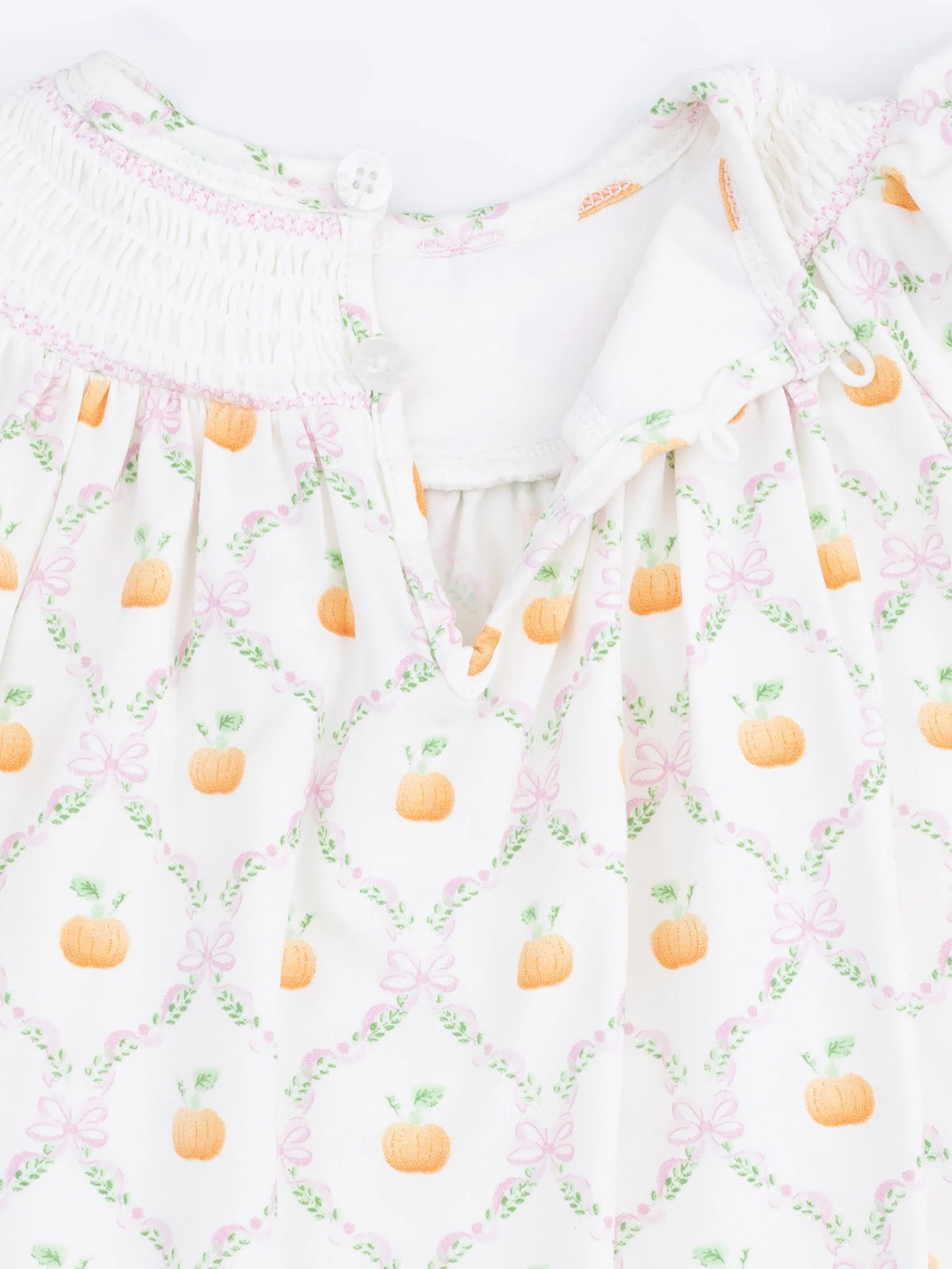 Jane Puff Sleeve Bishop Dress and Bloomer, Pretty Pumpkin Trellis
