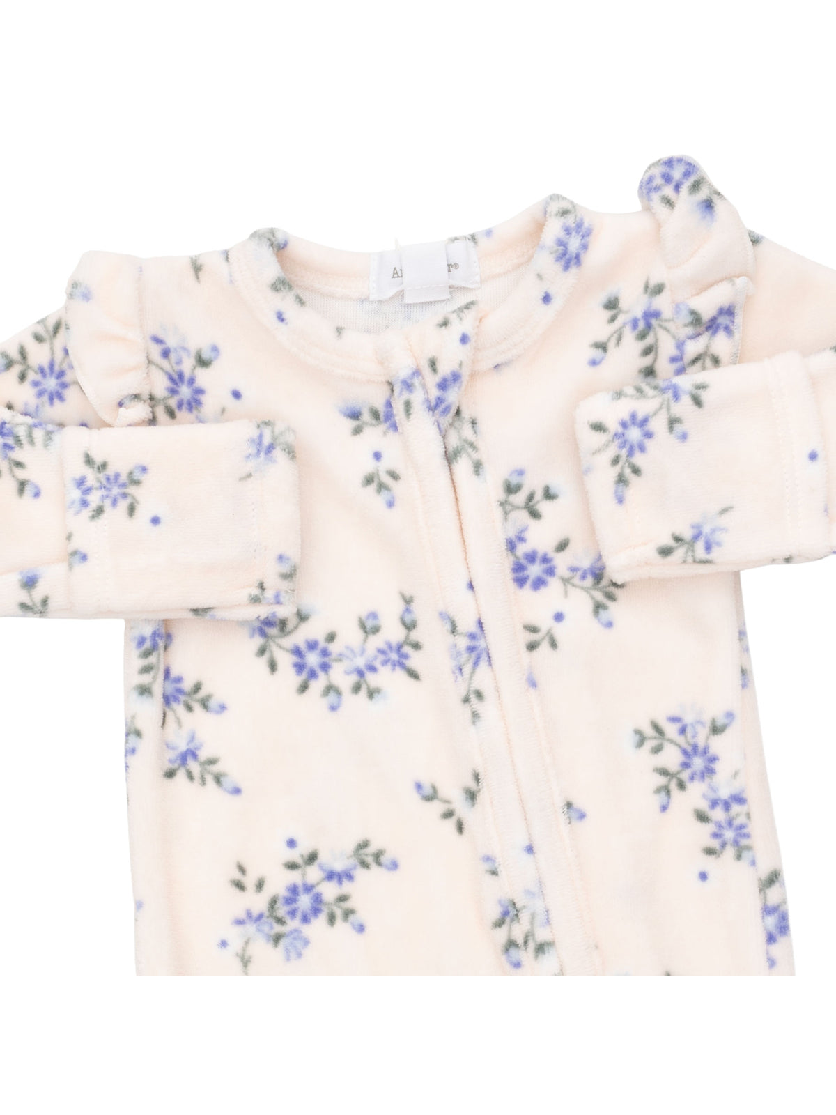Velour Ruffle Sleeve 2-Way Zip Footie, Sweet Hanna Floral
