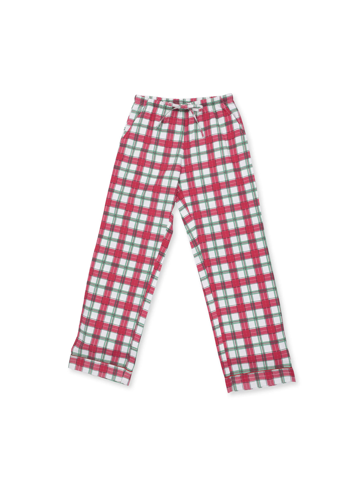 Brushed Twill Adult Coat Style Lounge Set with Pockets, Holiday Plaid