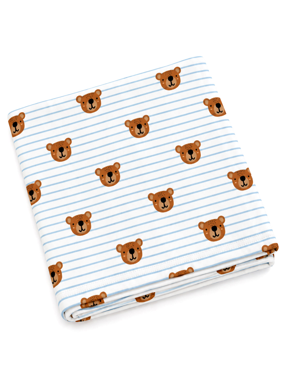 Blue Bear Stripe / Organic Cotton Swaddle