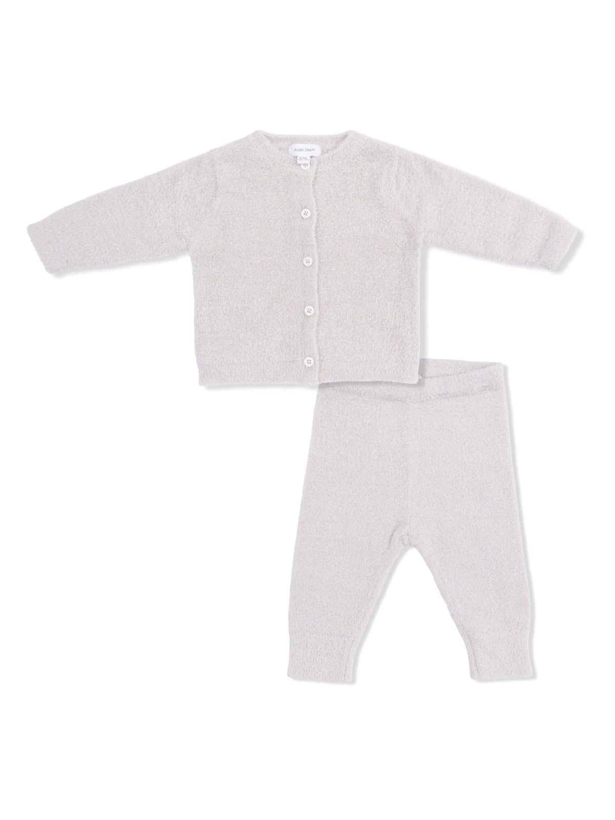 Chenille Button Down Cardigan 4-Piece Set, Natural