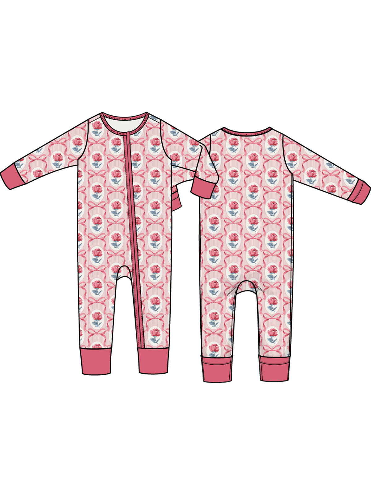 2-Way Zip Romper, Leslie Rose