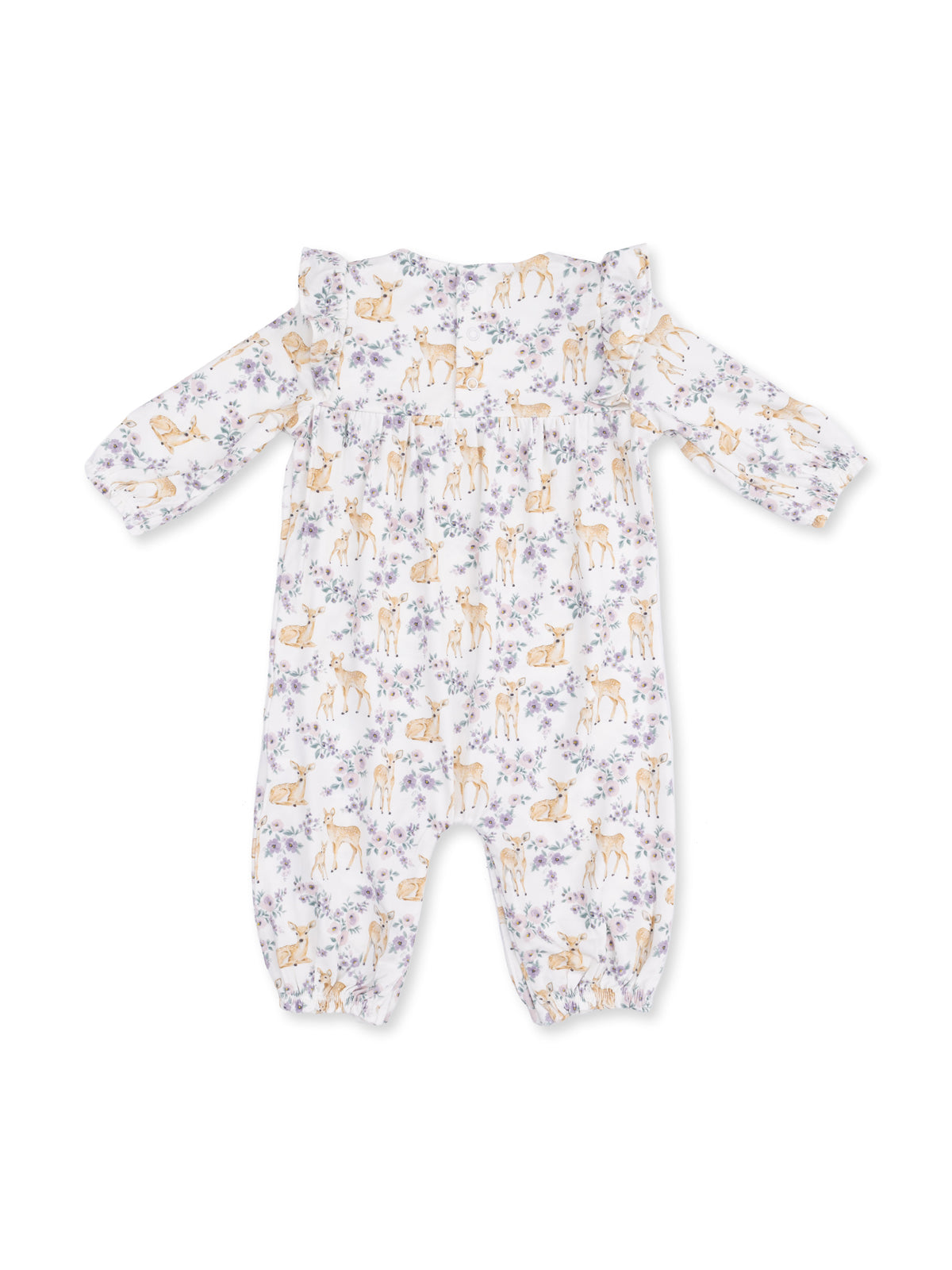 Ruffle Sleeve Romper, Floral Deer