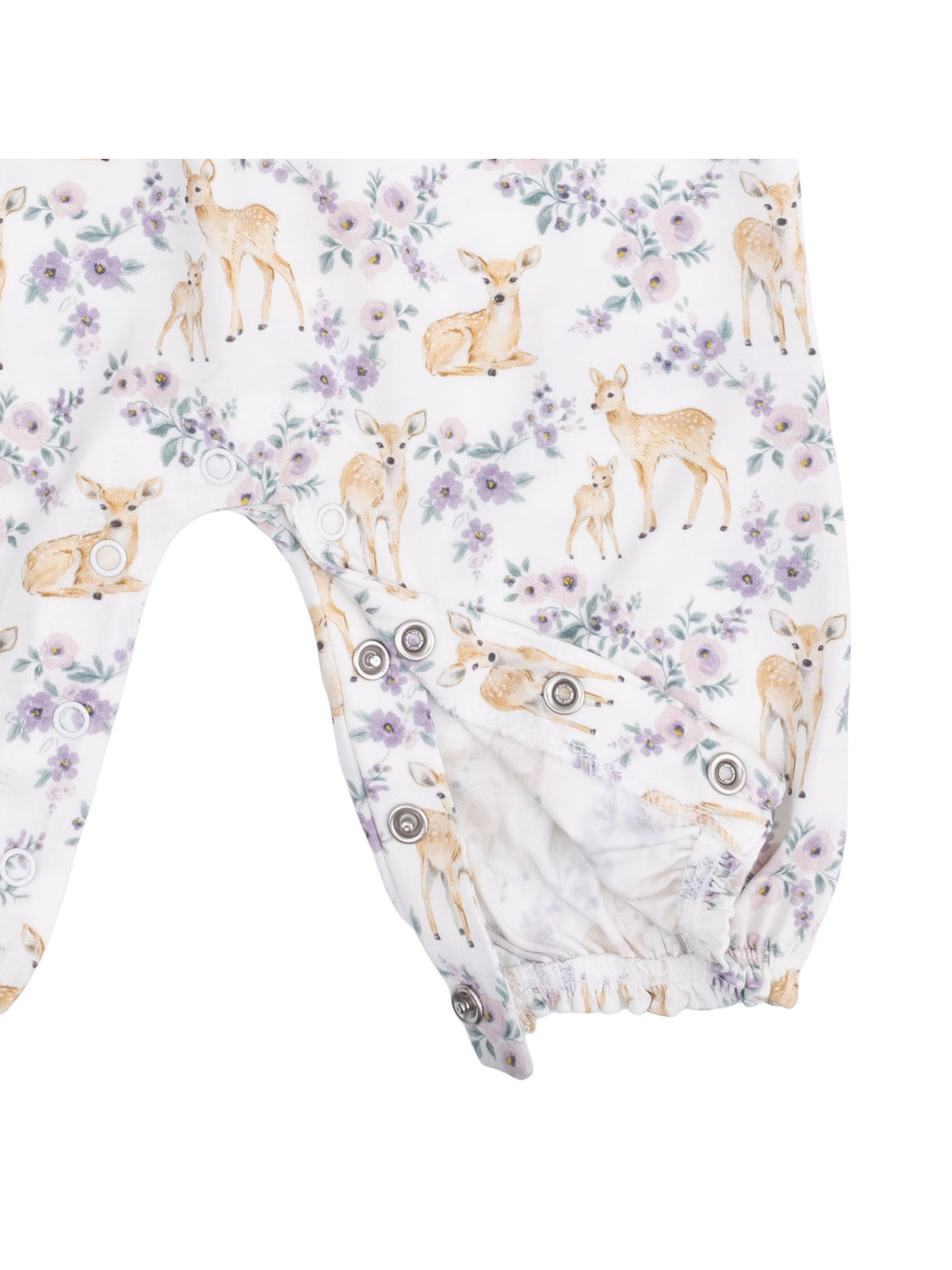 Ruffle Sleeve Romper, Floral Deer