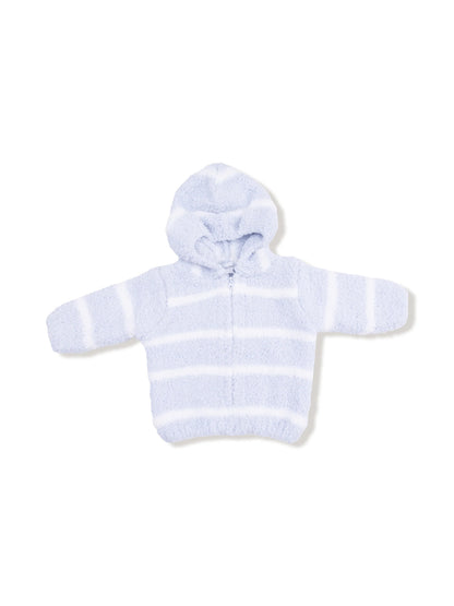 Chenille Hoodie, Blue/Ivory