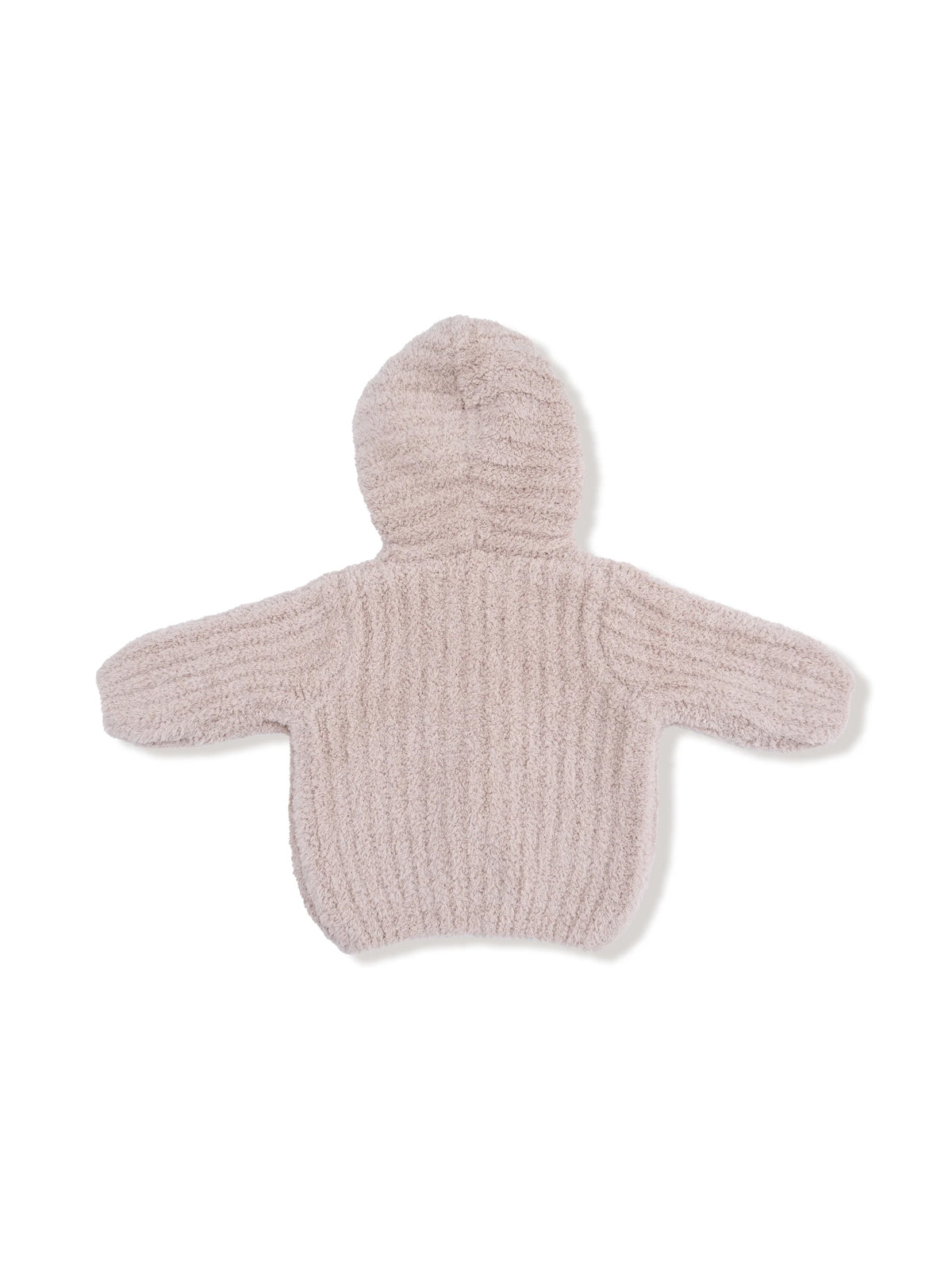 Chenille Hooded Jacket with Striped Texture, Stone