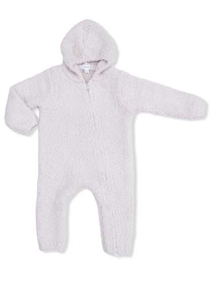 Chenille Hooded Romper, Natural
