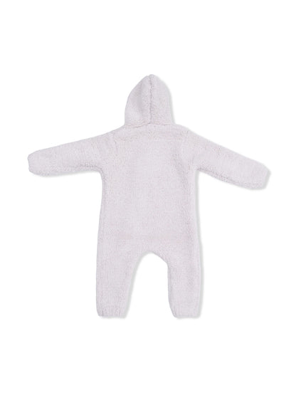 Chenille Hooded Romper, Natural