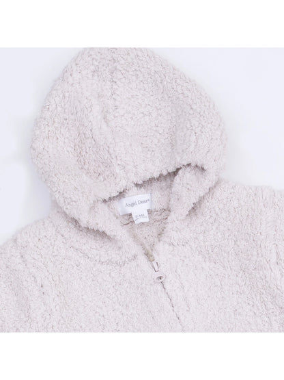 Chenille Hooded Romper, Natural