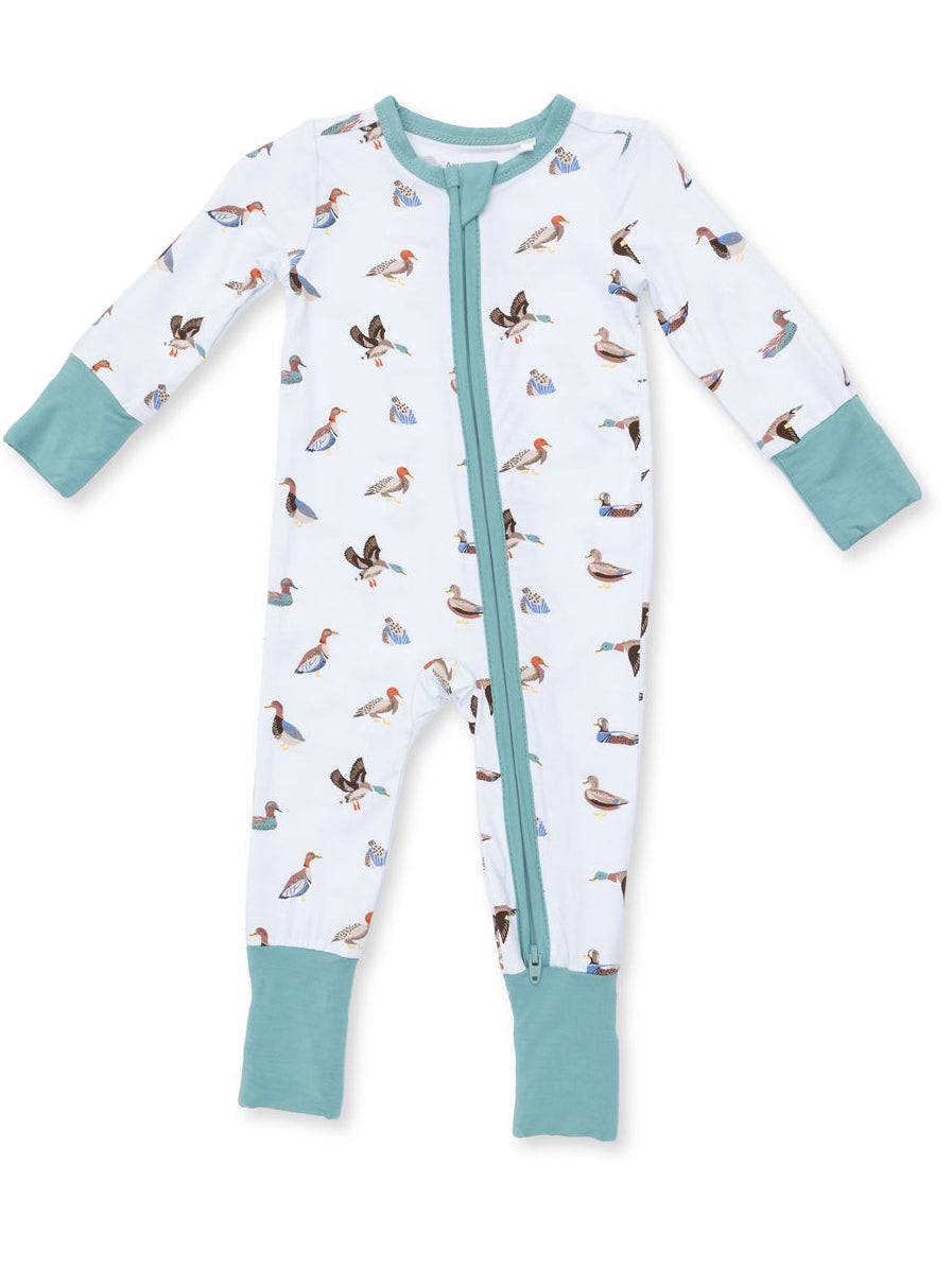 2-Way Zip Romper, American Ducks