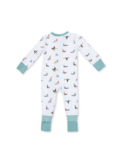 2-Way Zip Romper, American Ducks