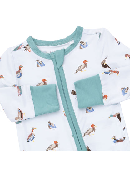 2-Way Zip Romper, American Ducks