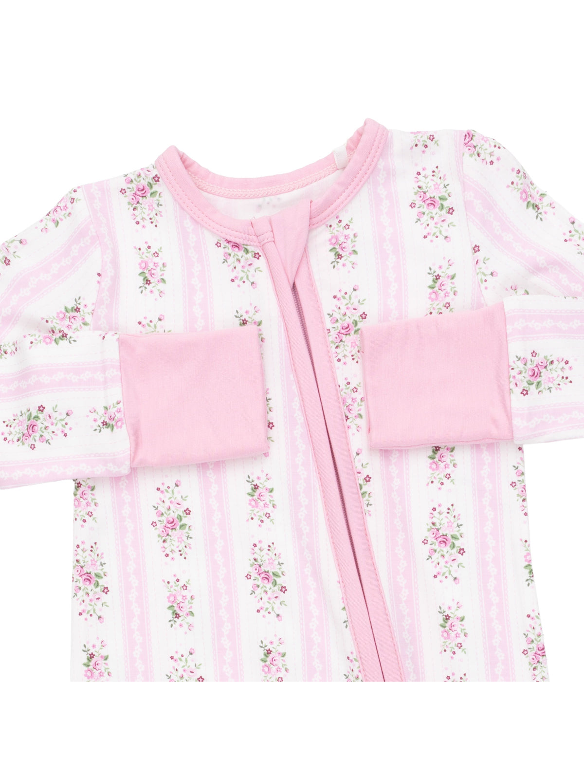 2-Way Zip Romper, Bella Rose Stripe