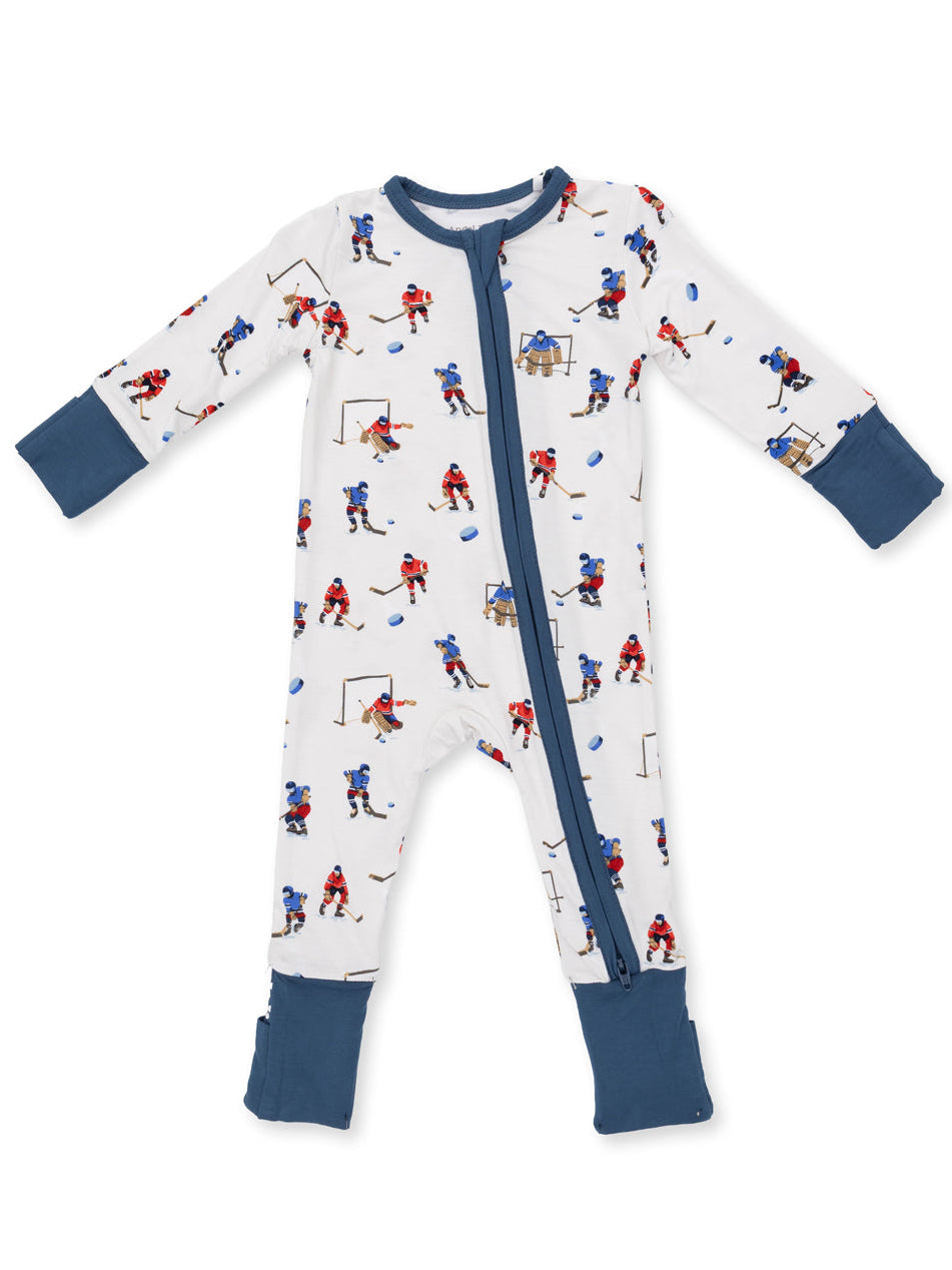 2-Way Zip Romper, Hockey Players