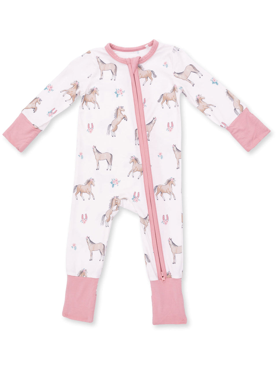 2-Way Zip Romper, I Love Horses