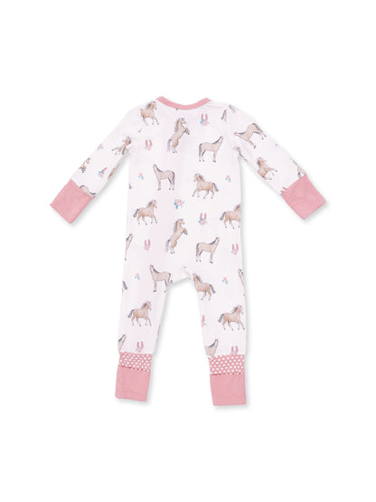 2-Way Zip Romper, I Love Horses