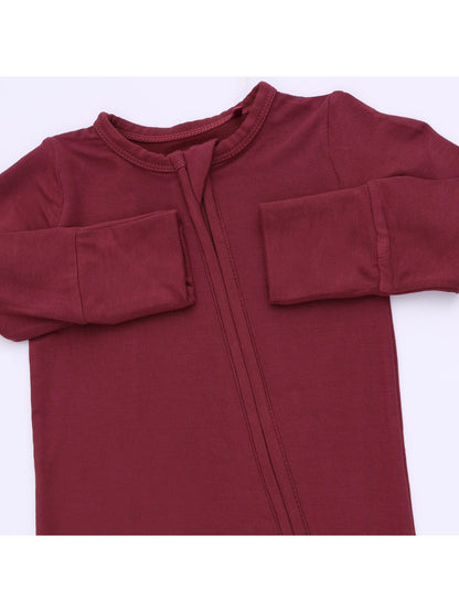 2-Way Zip Romper, Oxblood Red