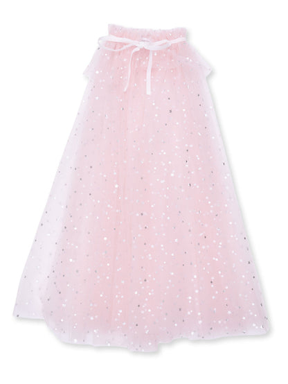 Tulle Play Cape, Velour Soft Pink