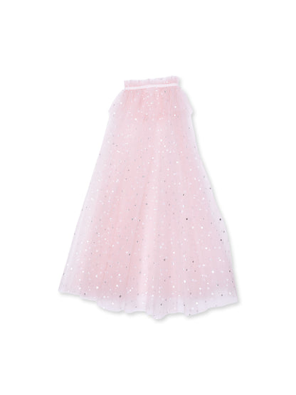 Tulle Play Cape, Velour Soft Pink