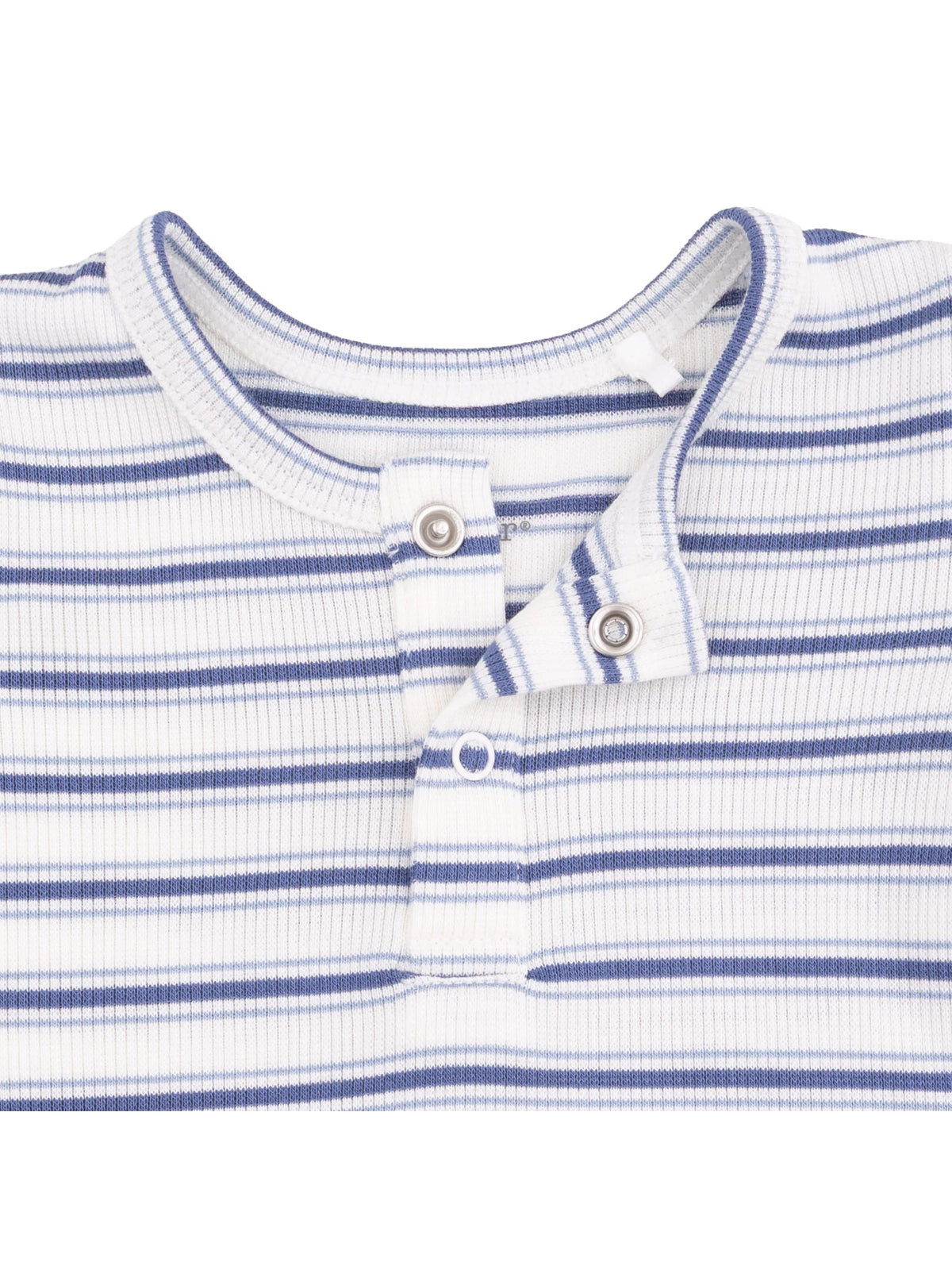 Ribbed Long Sleeve Henley Play Set, Vintage Stripe Blue