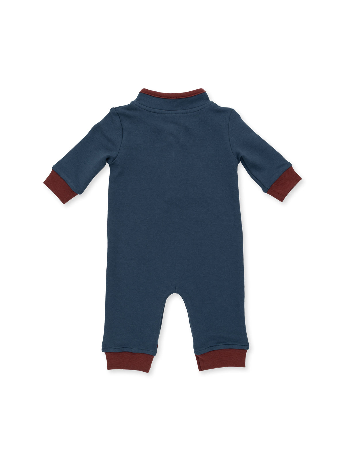 Zip Neck Romper, Varsity French Terry