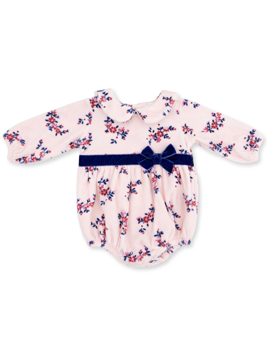 Velour Peter Pan Collar Bubble, Nora Floral