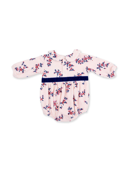 Velour Peter Pan Collar Bubble, Nora Floral