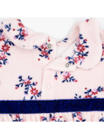 Velour Peter Pan Collar Bubble, Nora Floral