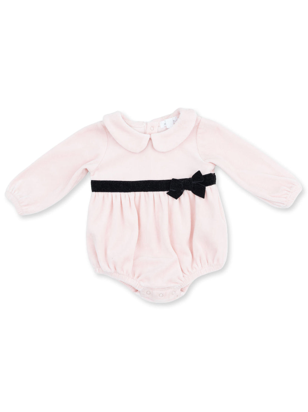 Velour Peter Pan Collar Bubble, Soft Pink