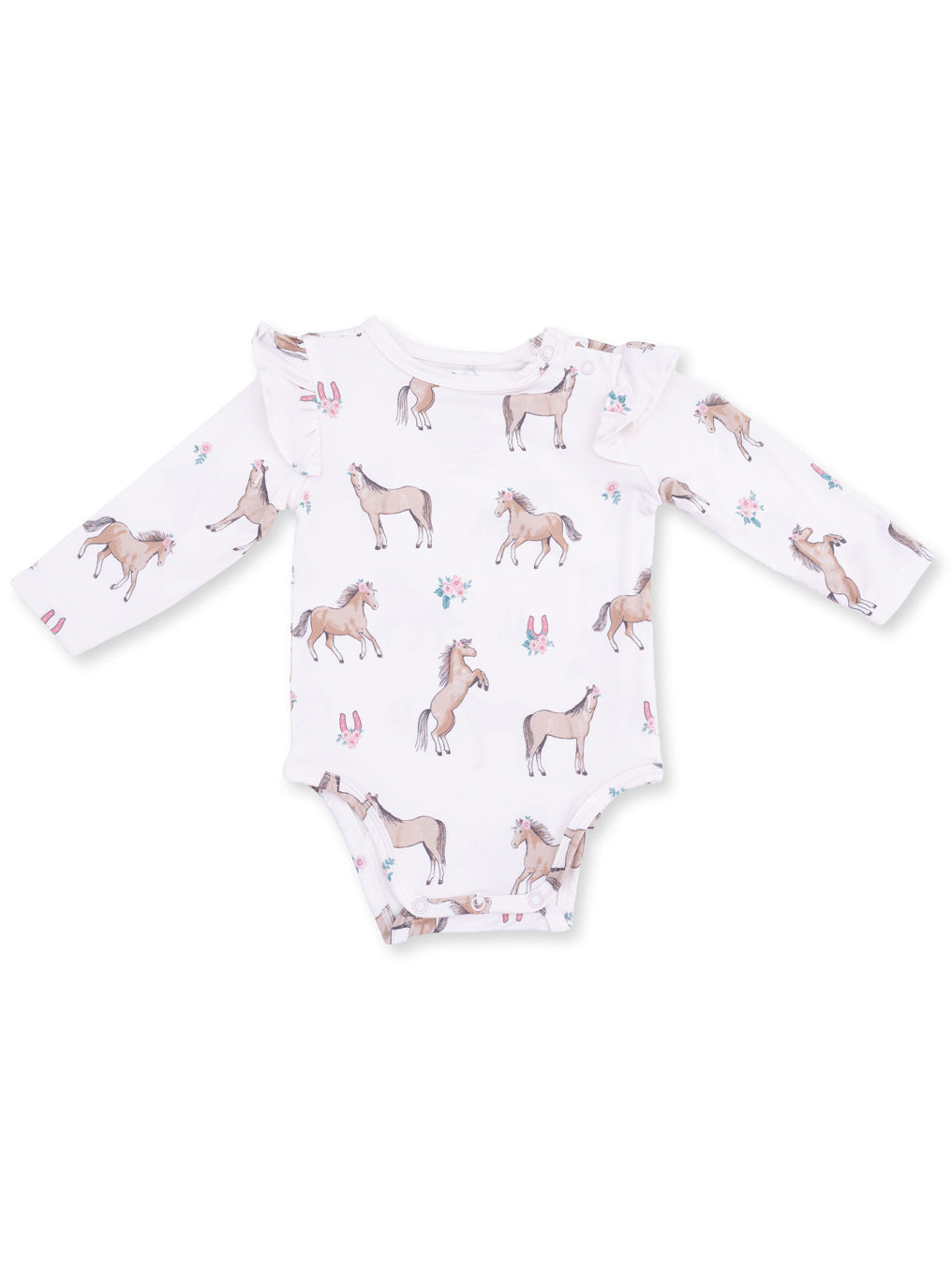 Ruffle Sleeve Bodysuit, I Love Horses