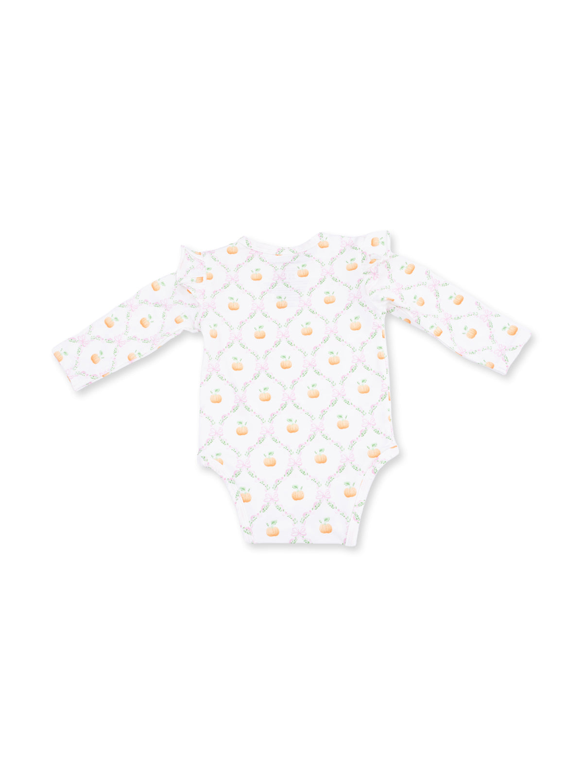 Ruffle Sleeve Bodysuit, Pretty Pumpkin Trellis