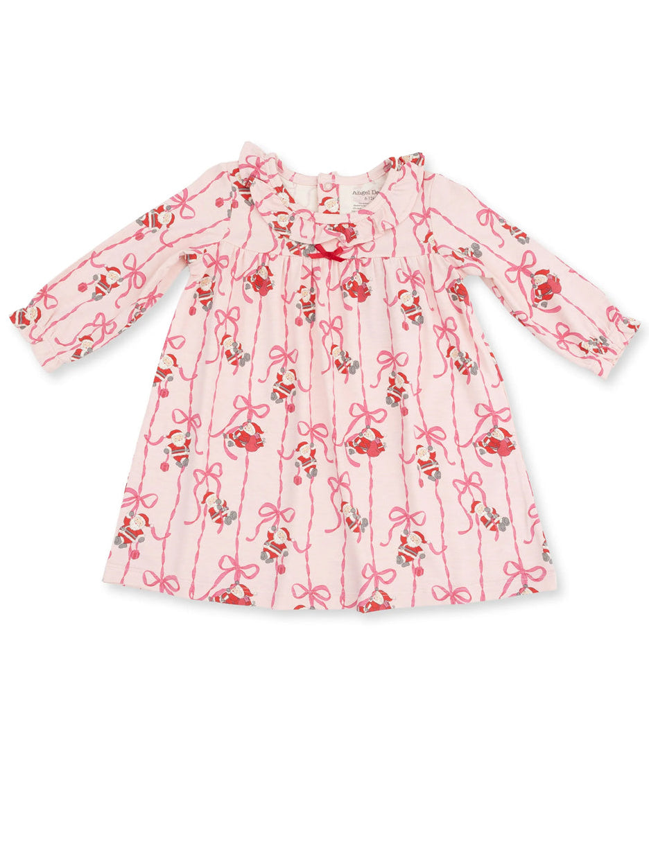 Knit Ruffle Collar Gown, Bows & Santa