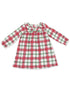 Bushed Twill Ruffle Collar Gown, Holiday Plaid