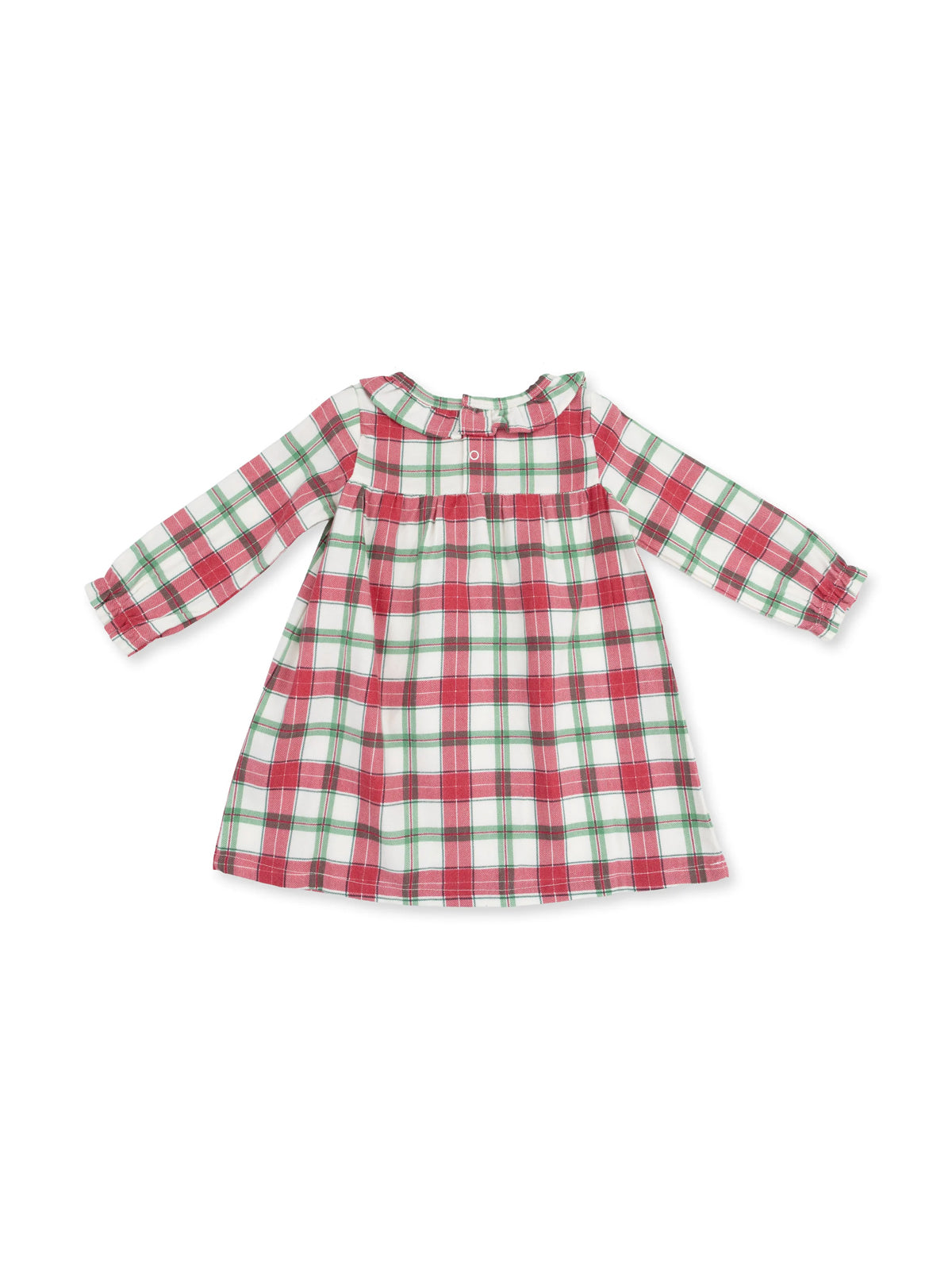 Bushed Twill Ruffle Collar Gown, Holiday Plaid