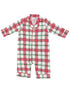 Brushed Twill Coat Style Romper, Holiday Plaid