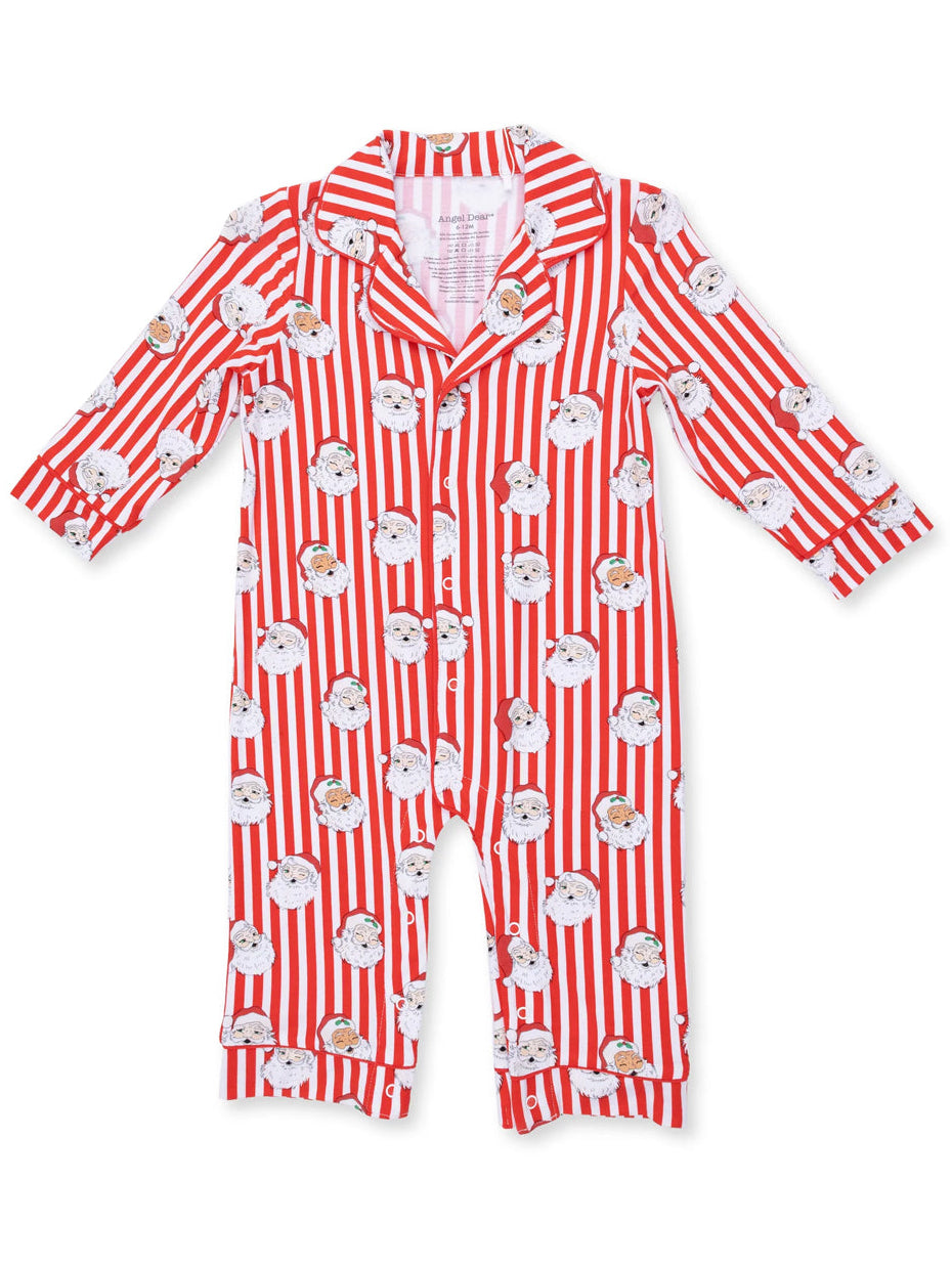 Coat Style Romper, Vintage Santa Stripe