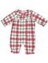 Brushed Twill Ruffle Collar Romper, Holiday Plaid