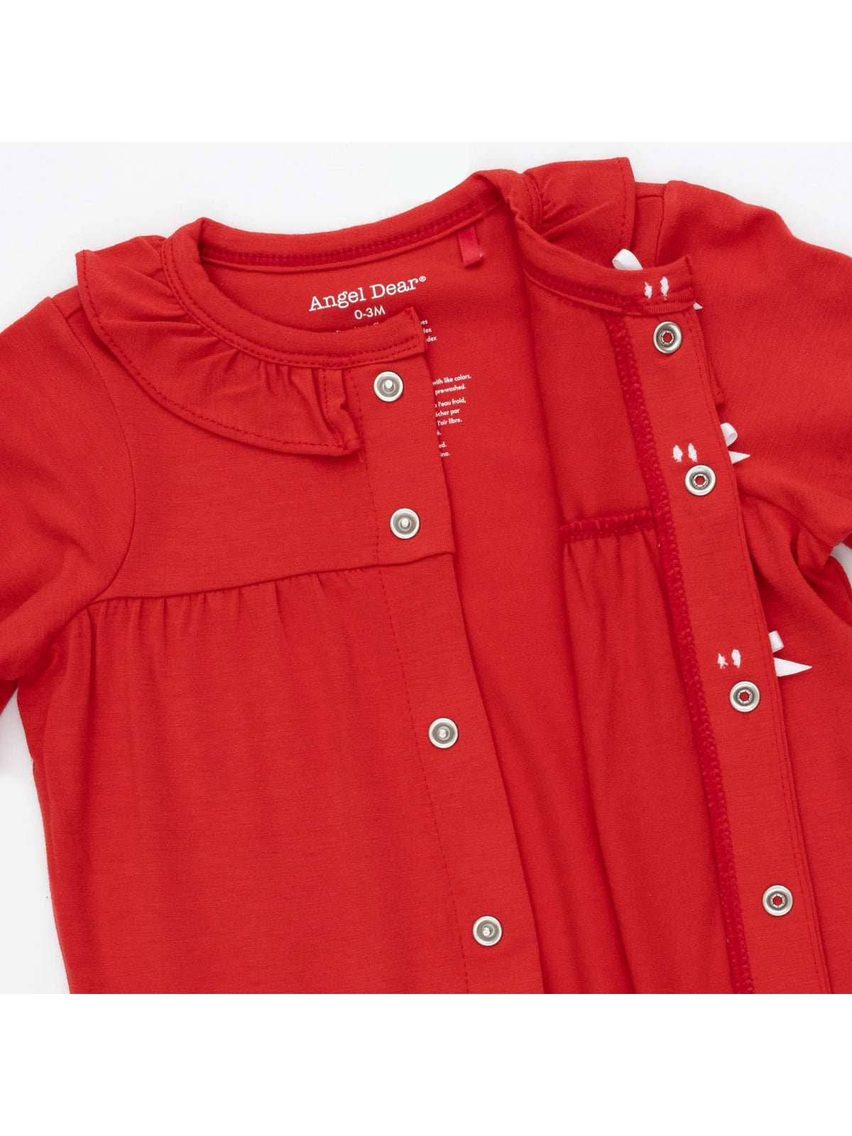 Knit Ruffle Collar Romper, Ribbon Red