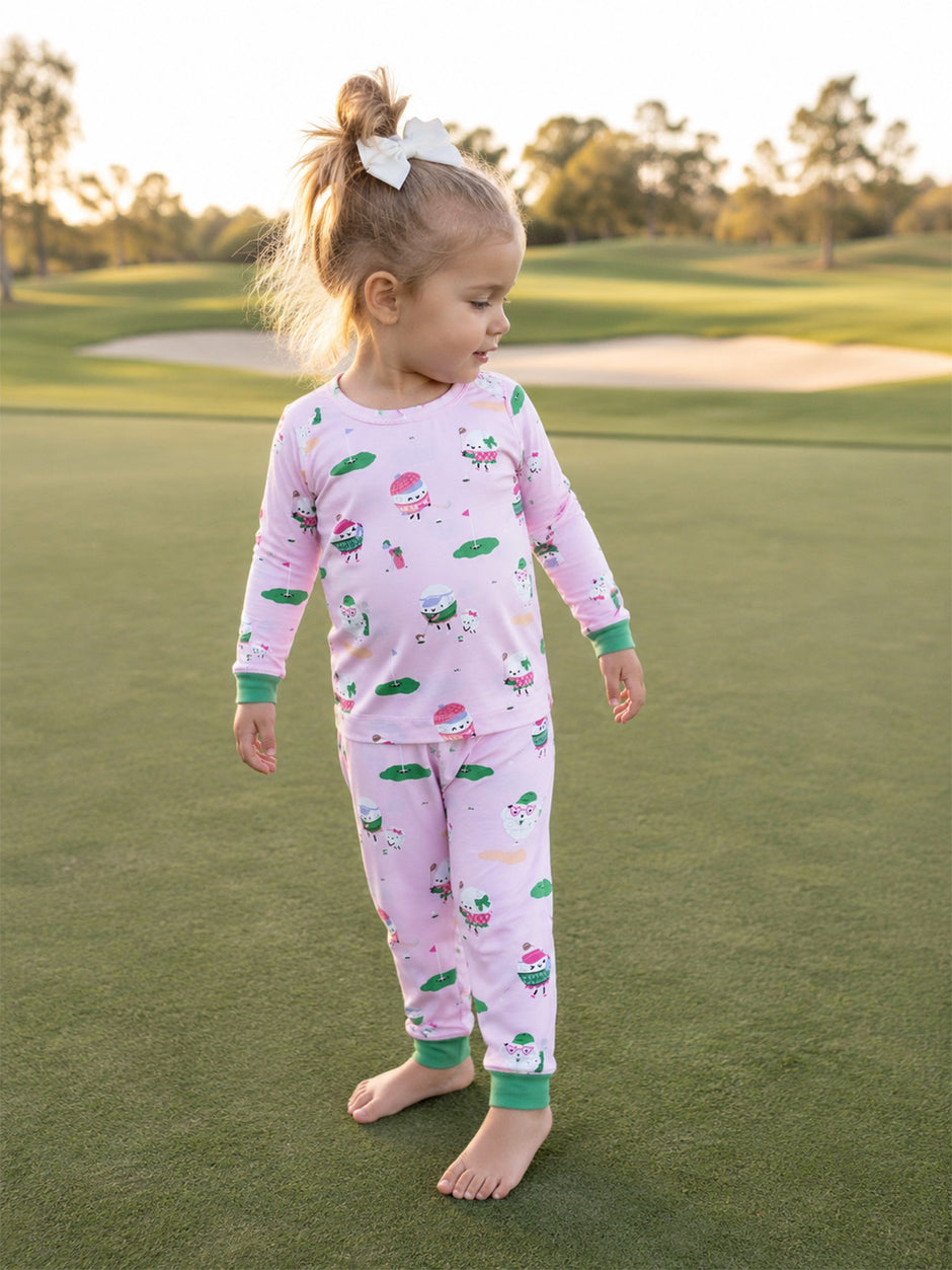 Long Sleeve Loungewear Set, Golf Pros Pink