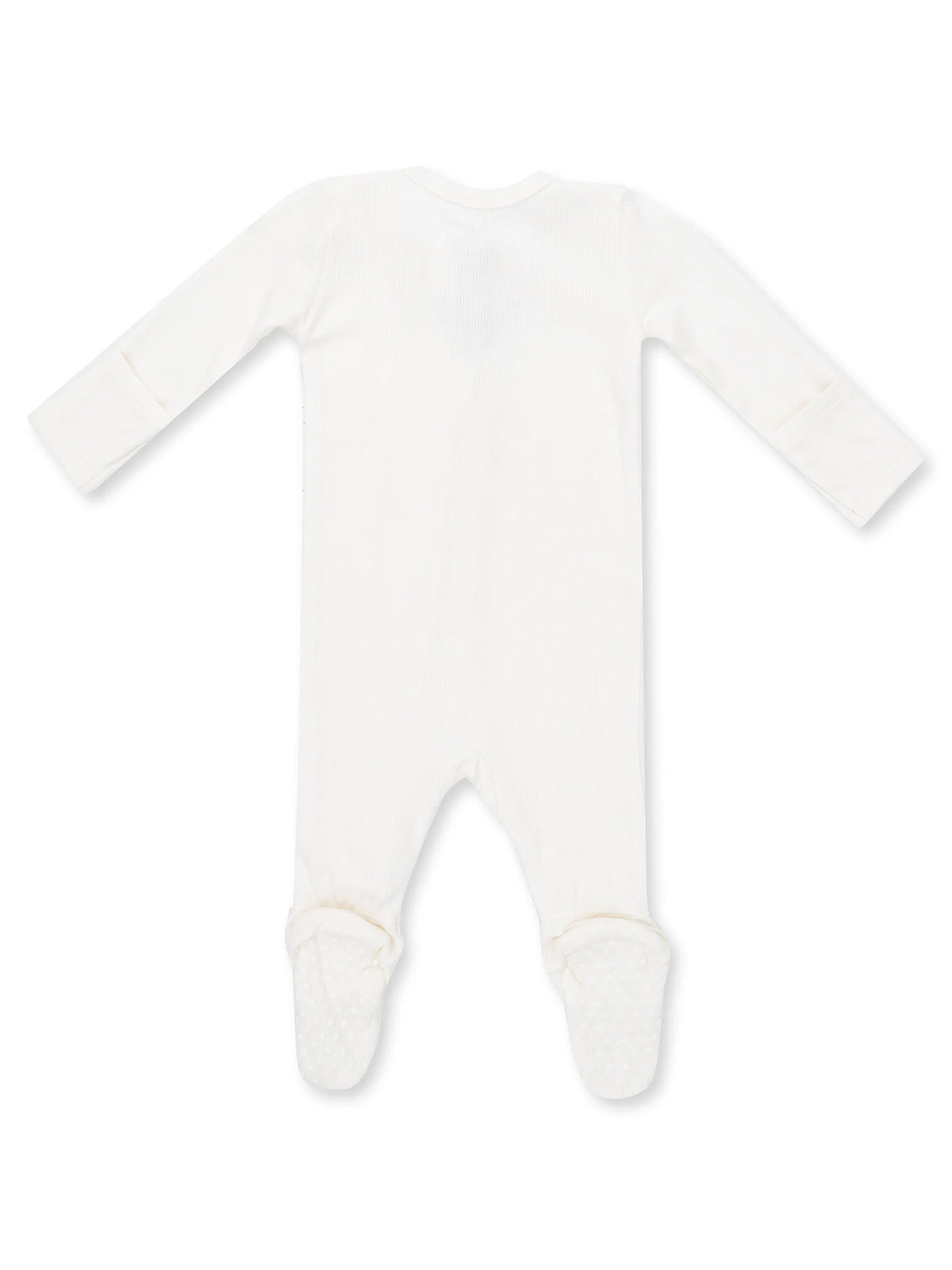 Ribbed 2-Way Zip Footie, Snow White