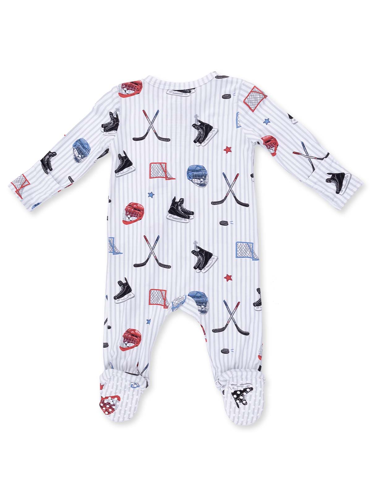 2-Way Zip Footie, Hockey Stripe