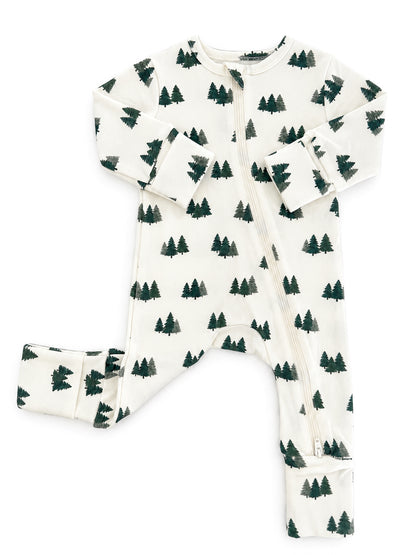 Evergreen Grove / Organic Cotton 2-Way Zip Romper