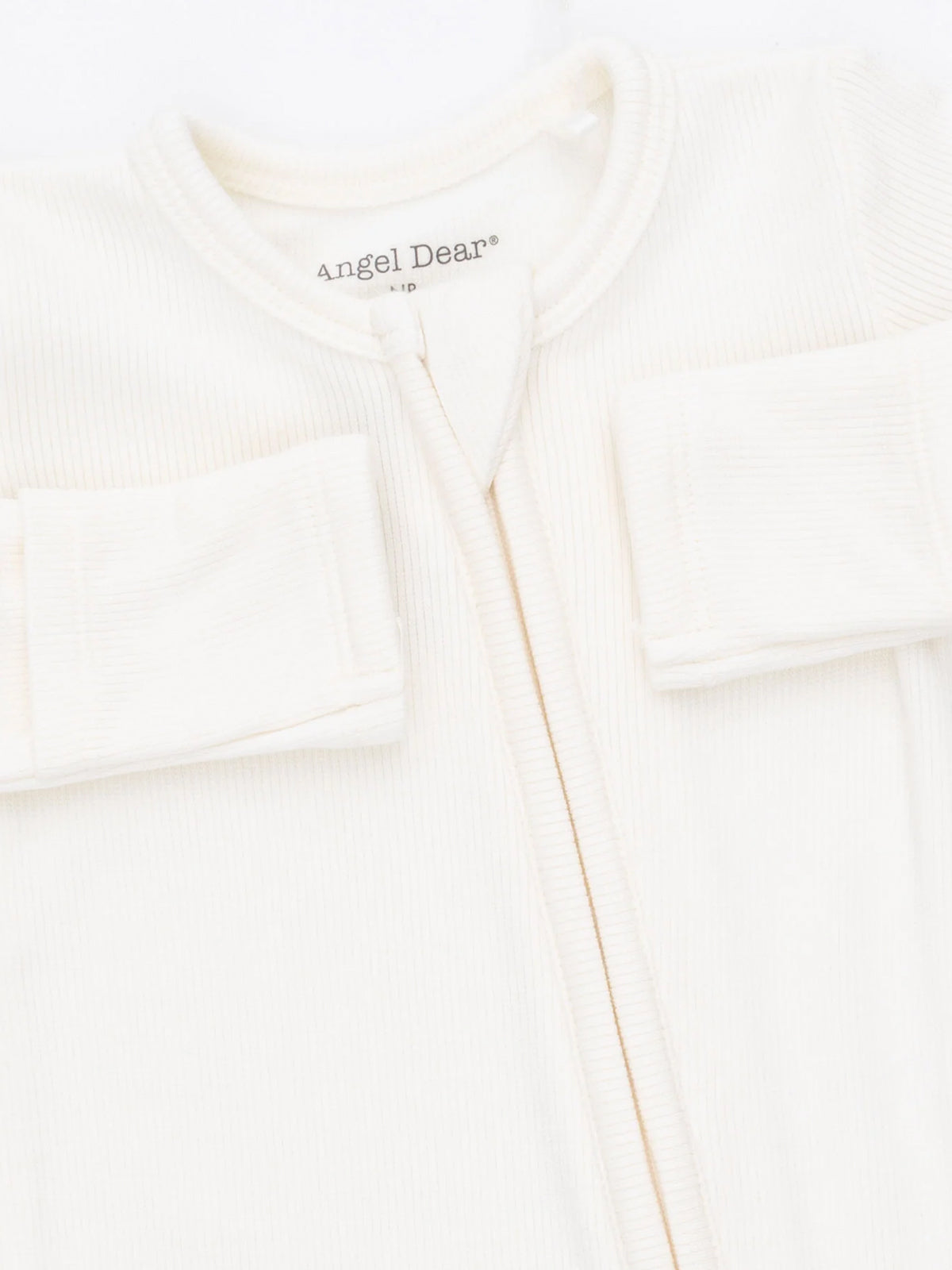 Ribbed 2-Way Zip Footie, Snow White