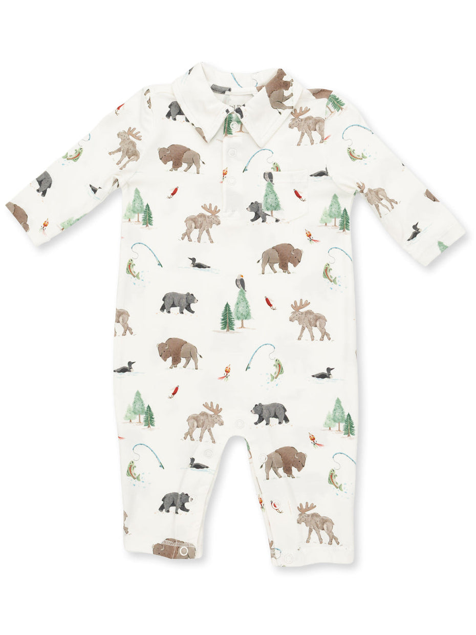 Polo Romper, Northern Woodland Animals