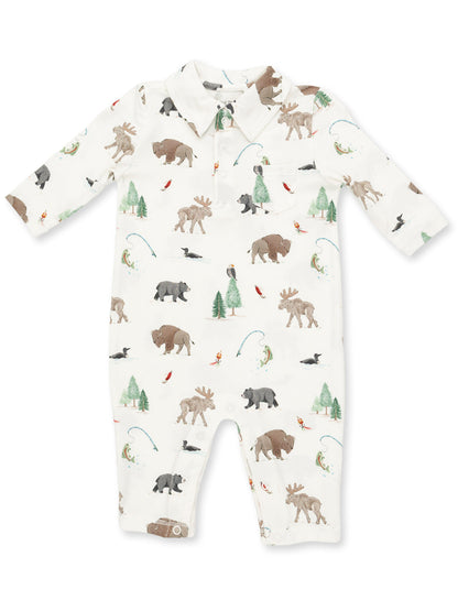 Polo Romper, Northern Woodland Animals