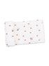 White fabric rolled with basketball and hoop print pattern.