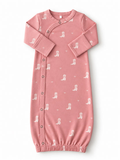 Boots & Bows / Organic Cotton Gown