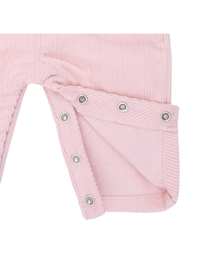 Corduroy Overalls, Veiled Pink Horse Appliqué