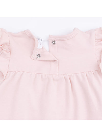 Long Sleeve Sweatshirt with Ruffles and Leggings, Veiled Pink Bows