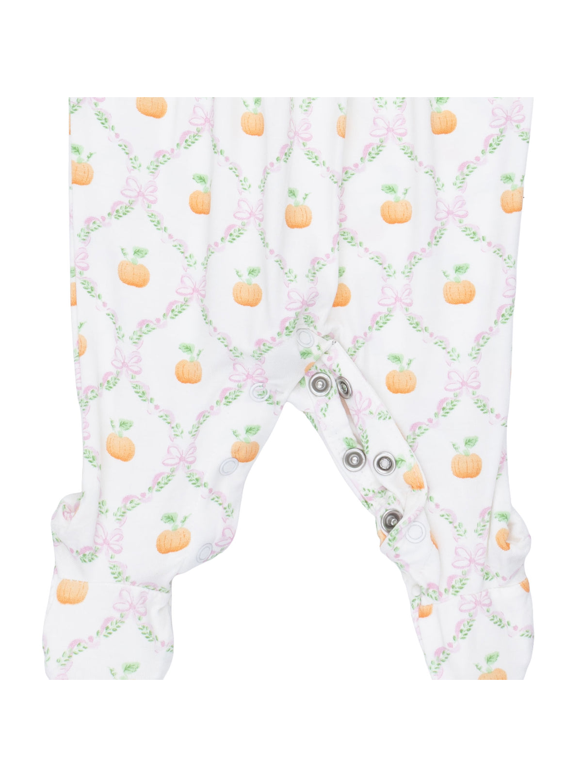 Smocked Peter Pan Snap Footie, Pretty Pumpkin Trellis